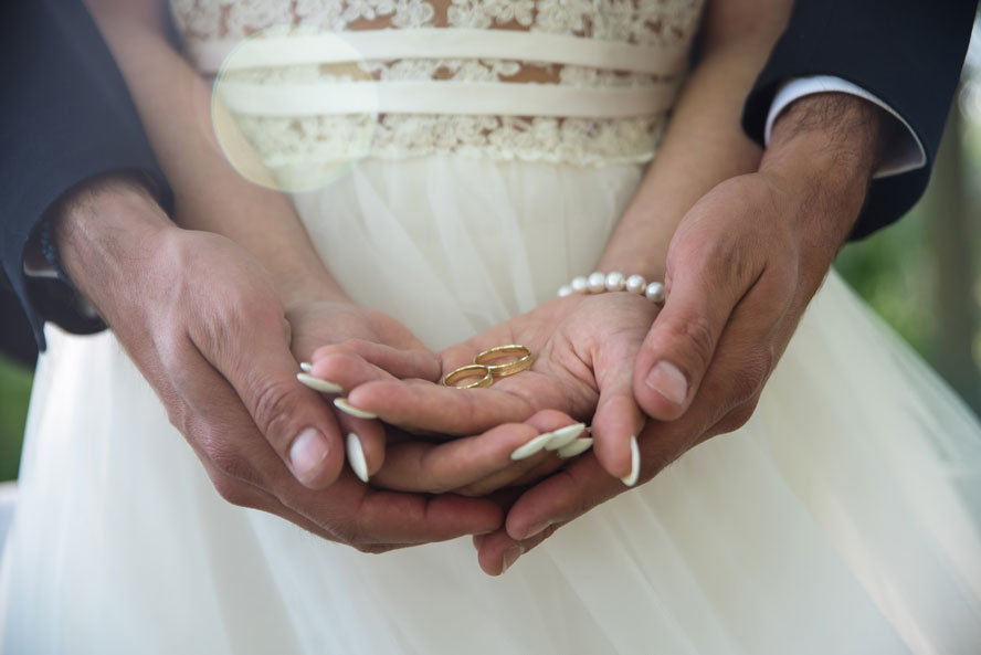 couple with wedding rings